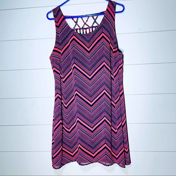 Heart Soul Dresses & Skirts - HeartSoul Coral Pink Chevron Tank Top Dress - XL